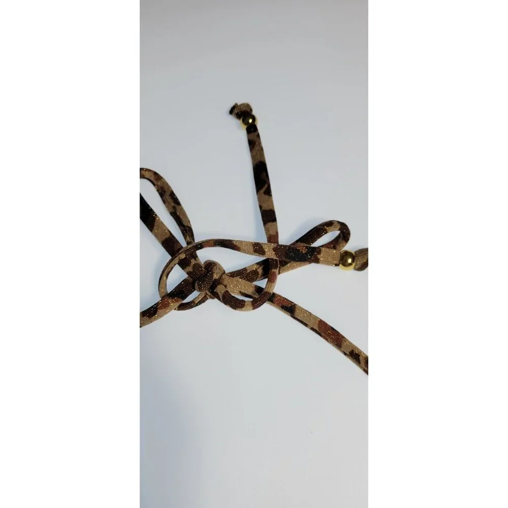 Becca by Rebecca Virtue Triangle Top Bikini Set Reversible Leopard Size Medium - Picture 3 of 12